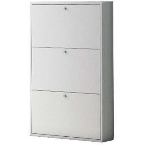 Scarpiera Slim 3 ante 85×50×20 cm nobilitato bianco con tasche lavabili – CTF