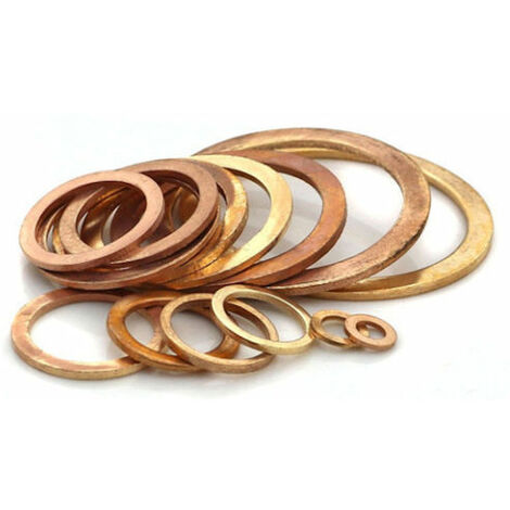 RONDELLA RONDELLE IN RAME MULTIUSO ASSORTIMENTO VARIE MISURE 10 PEZZI 20239V MM 14X20X1,5 (20244)