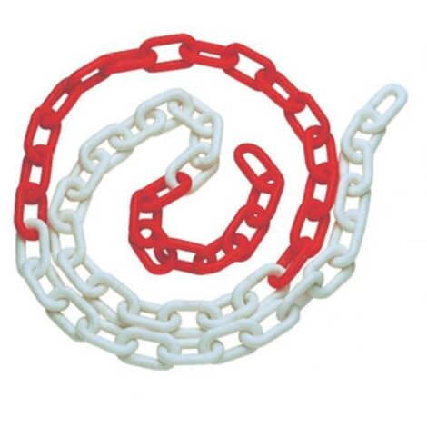 Catena di segnalazione bianco e rossa - Catena:  mm. 8 - Confezione 5 mt. Conf. 5 Pz