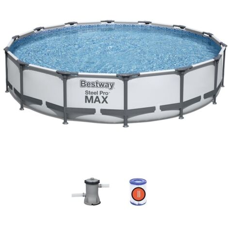 Bestway – Piscina tonda Steel Pro MAX 427x84 cm – Struttura DuraPlus™ resistente – Altezza acqua 76 cm – Capacità 10.220 L – Montaggio rapido in 20 minuti (1/10)