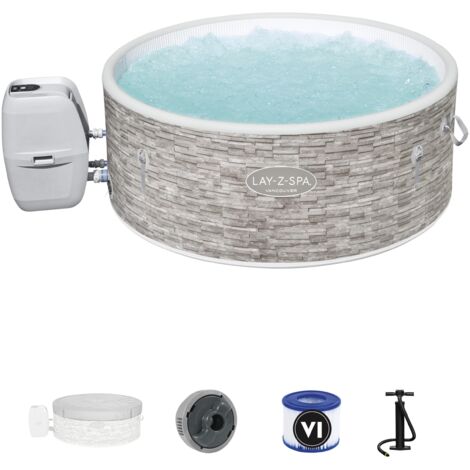 Bestway – Piscina idromassaggio gonfiabile Lay-Z-Spa Vancouver AirJet Plus per 5 persone – 140 getti d'aria – Dimensioni 155x60 cm – Materiale Drop Stitch (1/10)