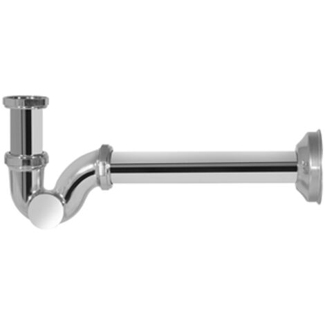 SIFONE A ESSE "S" IN ACCIAIO CROMATO PER LAVABO E BIDET COMPLETO VARIE M. 11781V 1-1/4 " (11782)