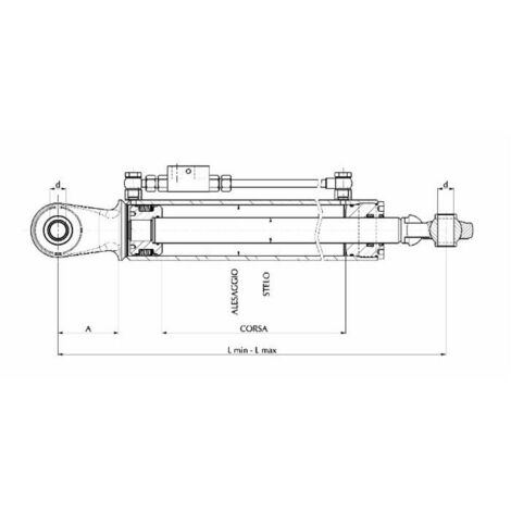 TERZO PUNTO IDRAULICO 50X30X28 TRATTORE SOLLEVATORE FIAT