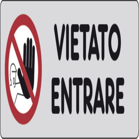 Adesivo Vietato Entrare abitazioni cancello porta 15CMx5CM