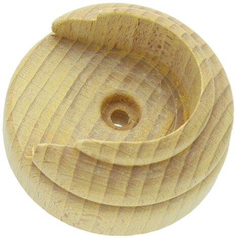 2PZ ROSETTA BASTONE TENDA A PARETE D 35 MM LEGNO NATURALE