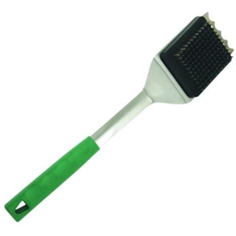 SPAZZOLA CON SPATOLA DOPPIA FUNZIONE CM 41 PER GRIGLIA BARBECUE (29480)
