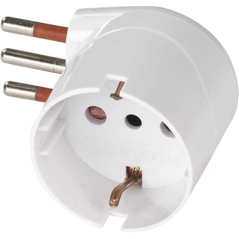 ADATTATORE SINGOLO SPINA 90° 'SALVASPAZIO' spina 2P + T 10A