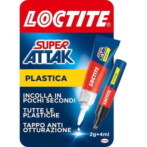 Loctite Super Attak colla istantanea per plastica con attivatore 6ml trasparente