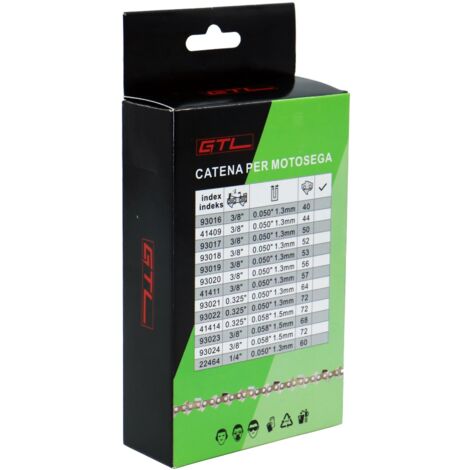 Catena per motosega - passo 3/8 - spessore 1,3 mm - 53 maglie