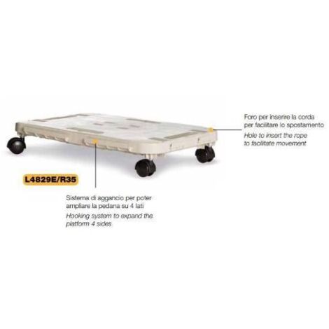 PEDANA C/RUOTE DOLLY HOME 48X29X12,5 CM ECRU