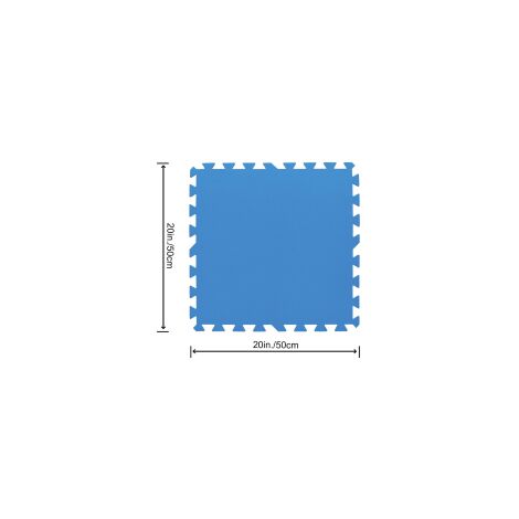 Bestway 58220 confezione 9 tappetini tappeto sottopiscina in polietilene 50x50 cm per bordo piscina