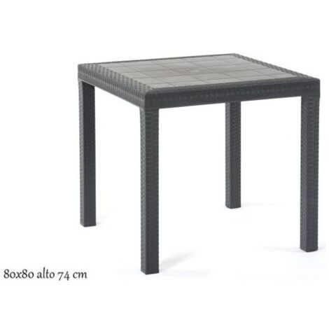 Bica Dallas Tavolo Quadro in Resina 80cm Antracite
