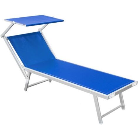 LETTINO MARE PRENDISOLE ALLUMINIO REGOLABILE SPIAGGIA PISCINA BLU (38188) (1/5)