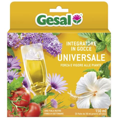 Nutrimento universale in gocce – 5 fiale da 30ml – GESAL – Nutrizione completa per piante in vaso
