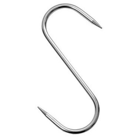 Gancio da Macellaio in Acciaio Inox a 2 Punte 160x6 mm Cf. 10 Pz