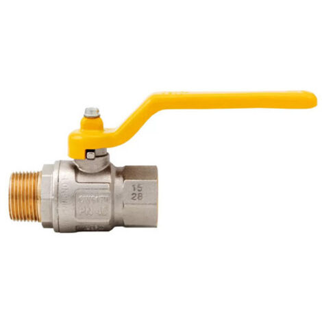 VALVOLA SFERA GAS + LEVA MF LONDON 067 ITAP - OTTONE NICHELATO 1/2MF - 2 pezzi
