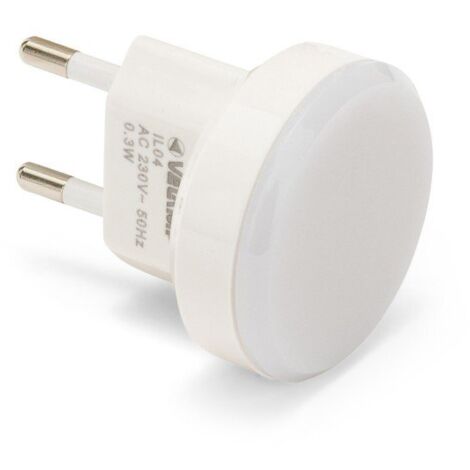 Luce notturna Moon, 0,3W, spina 10A, senza interruttore - Velamp IL04