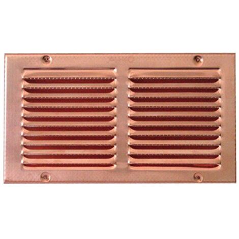 GRIGLIA AREAZIONE AERAZIONE IN RAME 14X25 CM CON RETE ANTINSETTI