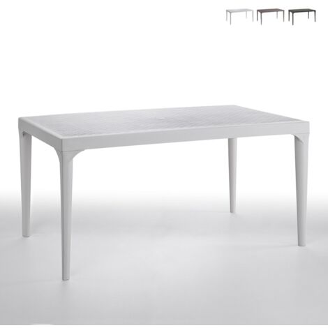 Tavolo da esterno rettangolare 150x90cm giardino bar ristorante Oslo - Bianco