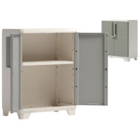 Keter Armadio Linear Wood Basso Grigio Tortora - Multiuso in Resina - L68xP39xH90 cm
