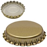 Confezione di 200 Tappi Corona bidule Corto Oro 29 mm