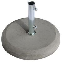 Base per ombrellone da giardino tonda in cemento da 35 kg fornita con tubo zincato 5,2 cm