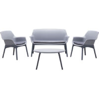 Set da giardino LUXOR in polipropilene bicolore Grigio e Antracite