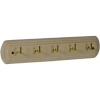Appenditutto adesivo in legno a 5 posti completo di fori per fissaggio con chiodi