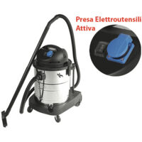 BIDONE ASPIRAPOLVERE ASPIRATUTTO SOLIDI E LIQUIDI FUSTO INOX LT 50 1400 W  (00615)