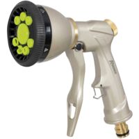 Ribimex Pistola Multigetto in Metallo e Ottone Testina Rotante 8 Getti Regolabili PRA/TLB.4402