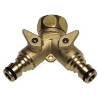 RACCORDO PRESA A DOPPIO RUBINETTO MASCHIO 3/4" IN OTTONE CON LEVE ARRESTO 35835