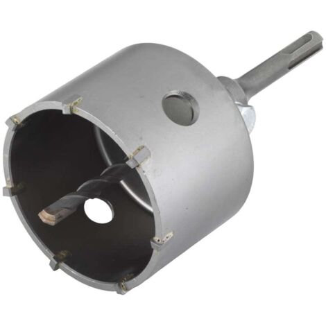 wolfcraft - sierra de corona de sondeo con adaptador vástago SDS-plus, resistente a golpes y choques durante el taladrado, profundidad de corte: 46 mm - ref.5481000