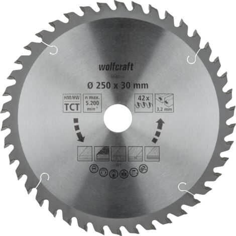 wolfcraft - Discos para sierras circulares de mesa serie naranja (cortes finos y limpios) - ref.6680000