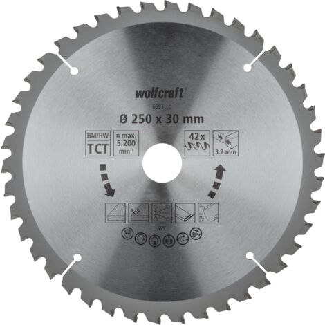 wolfcraft - Discos para sierras circulares de mesa serie lila nueva (cortes finos y limpios) - ref.6583000