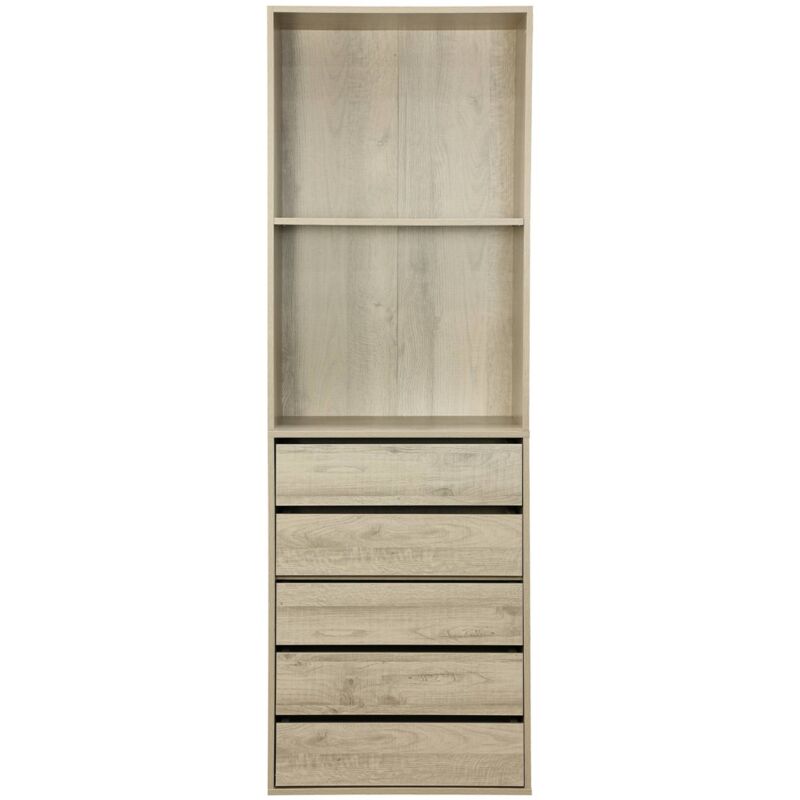 sweeek Ankleidemodul mit 5 Schubladen und 2 Regalen