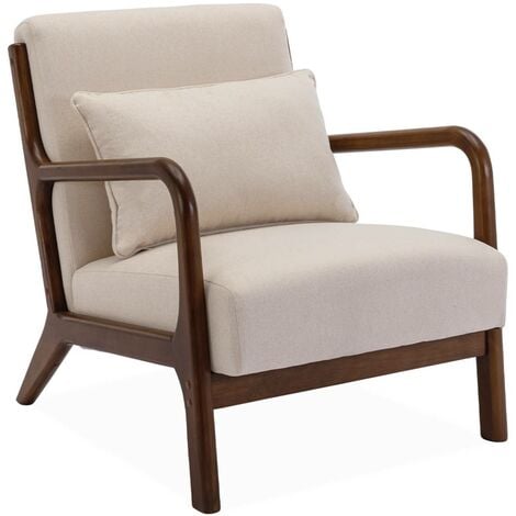 IDMarket Sessel Ivar - Skandinavischer StoffSessel In Beige