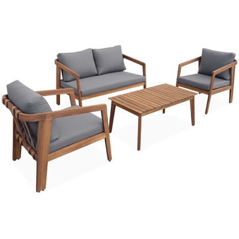 sweeek - Gartenmöbelset für 4 Personen aus Akazienholz