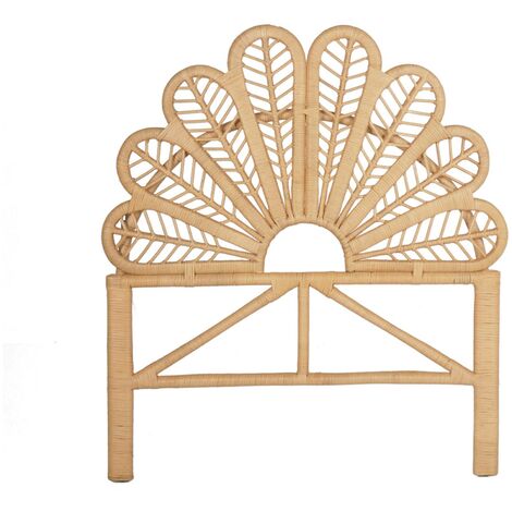 sweeek - Kopfteil aus Rattan, naturfarben - 90 cm