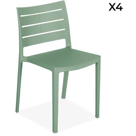sweeek 4er Set Gartenstühle aus Kunststoff, stapelbar