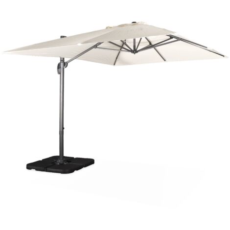 sweeek AmpelSonnenschirm rechteckig 3x4m + befüllbare Platten 50x50cm