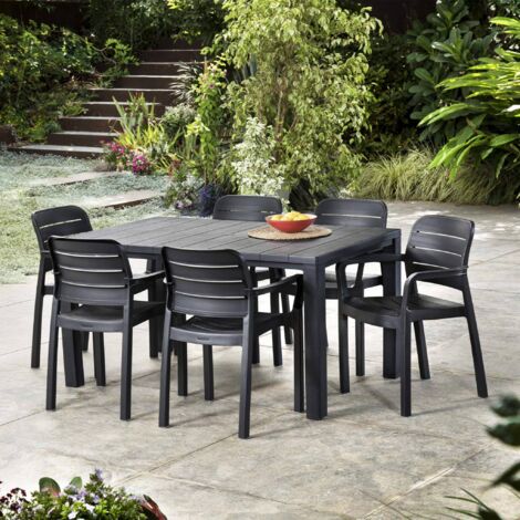 sweeek Gartentisch aus Kunststoff 4 bis 6 Plätze