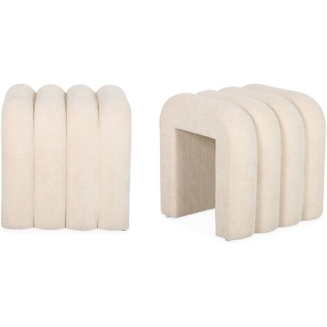 sweeek - 2er-Set zeitgenössische Hocker mit Stoffbezug