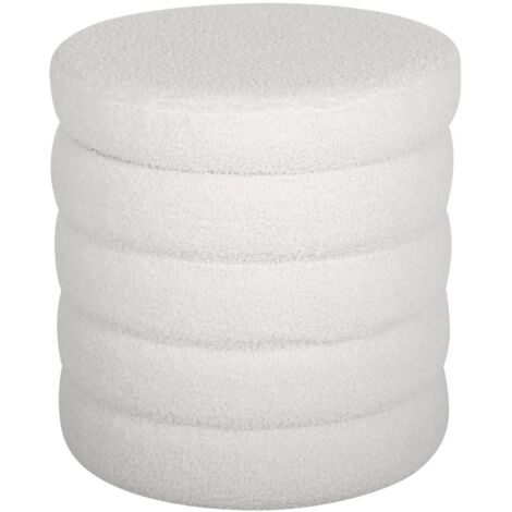 sweeek - Hocker mit Stauraum und Bouclé-Bezug, Bouclé, Weiß