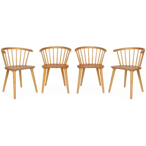 sweeek - 4er-Set Sprossenstühle aus Holz und Sperrholz