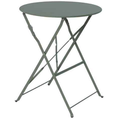 sweeek - Klappbarer Bistro-Gartentisch aus Metall Ø60cm, 2 Personen