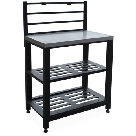 sweeek - Outdoor-Küchenregal aus Stahl 2 Ablagen L80 cm
