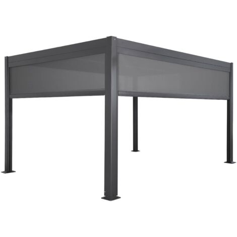sweeek - Pergola mit Lamellendach Palace 3x4m mit Markise 3m + Markise 4m