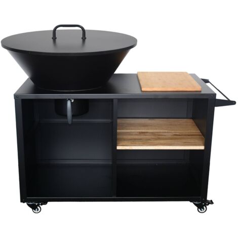 sweeek-grill-feuerschale-80-cm-servierwagen-mit-stauraum-und-deckel