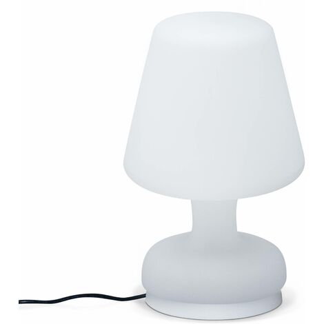 Tischlampe 26cm LED-Leuchte- Dekorative Tischleuchte, Ø 16cm, kabellos wiederaufladbar - Weiß
