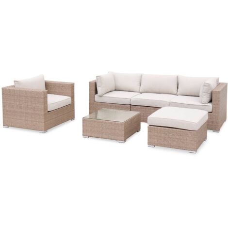 sweeek - Möbelgarnitur für den Garten 5 Personen Beige / Beige